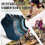 Merino Wool Ankle Hiking Socks For Men & Women No Show Running Athletic Support Thick Cushioned Breathable Socks 6 Pairs - Image 7