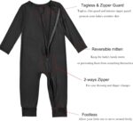 Aablexema Baby Footless Pajamas Zipper with Mitten, Rayon from Bamboo, Infant Long Sleeve Romper Pjs - Image 5
