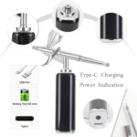 High air Flow Airbrush Kit,Portable Airbrush Compressor, Rechargeable Cordless Airbrush, Mini Air Brush, Handheld Airbrush Gun for Barber, Model Painting, Nail Art, Makeup, Tattoo - Image 7