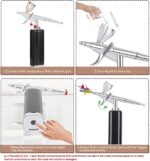 High air Flow Airbrush Kit,Portable Airbrush Compressor, Rechargeable Cordless Airbrush, Mini Air Brush, Handheld Airbrush Gun for Barber, Model Painting, Nail Art, Makeup, Tattoo - Image 10