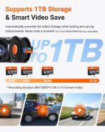 Vantrue N4 Pro S 4K 3 Channel Dash Cam w/Triple STARVIS 2, 4K+1080P+2.5K Front Inside Rear Dash Camera, 4+2.5K Dual Channel, HDR IR Night Vision, Voice Control, Parking Mode, GPS, Wi-Fi, Support 1TB - Image 6