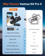 Vantrue N4 Pro S 4K 3 Channel Dash Cam w/Triple STARVIS 2, 4K+1080P+2.5K Front Inside Rear Dash Camera, 4+2.5K Dual Channel, HDR IR Night Vision, Voice Control, Parking Mode, GPS, Wi-Fi, Support 1TB - Image 10