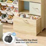 Toy Storage Organizer for Kids, 9-Bin Toy Organizer with 2-Drawers, Movable Toy Chest and Top Rack, Multifunctional Kids Bookshelf and Toy Storage for Playroom, Bedroom, Nursery, White - Image 4