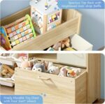 Toy Storage Organizer for Kids, 9-Bin Toy Organizer with 2-Drawers, Movable Toy Chest and Top Rack, Multifunctional Kids Bookshelf and Toy Storage for Playroom, Bedroom, Nursery, White - Image 8
