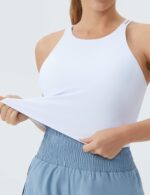 THE GYM PEOPLE Women's Cross Back Sports Bra Halter Neck Workout Crop Tank Tops with Removable Pads - Image 4