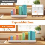 Lifewit Kitchen Cabinet Organizer for Food Contanier Lid, Expandable Lid Holder with 8 Adjustable Dividers & 9 Sections for Pantry Organizers and Storage, Home Organization, Extra Large, 13"-24" - Image 4