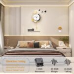 FLEBLE Modern Wall Clock with Pendulum Silent Decorative Wall Clock Battery Operated Gold Unique Large Clock for Living Room,Kitchen,Bedroom Home Decor Gift Idea,13x22.8 inches - Image 6