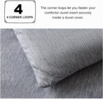 CozyLux Queen Comforter Set - 3 Pieces Grey Soft Luxury Cationic Dyeing Queen Comforter for All Season, Gray Breathable Lightweight Fluffy Bedding Sets with 1 Comforter and 2 Pillow Shams - Image 5