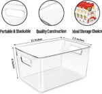 Clear storage organizer bins, Kitchen Cabinet Organizers and Storage Baskets Pantry Fridge Containers for Organizing Cabinet Organization Perfect for, Foods, Snacks, Chips, Vitamin, Spices, Makeup - Image 3