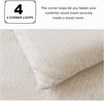 CozyLux Queen Size Comforter Set - 3 Pieces Beige Soft Luxury Cationic Dyeing Bedding Comforter for All Season, Breathable Lightweight Fluffy Boho Bed Sets with 1 Comforter and 2 Pillow Shams - Image 5