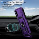 Vinve for iPhone X Case/iPhone Xs Case, Slide Lens Cover, HD Screen Protector, Military Grade Drop Protection, Magnetic Rotated Ring Holder Kickstand Protective Phone Case (Deep Purple) - Image 4