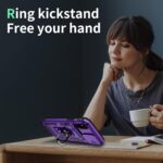 Vinve for iPhone X Case/iPhone Xs Case, Slide Lens Cover, HD Screen Protector, Military Grade Drop Protection, Magnetic Rotated Ring Holder Kickstand Protective Phone Case (Deep Purple) - Image 6