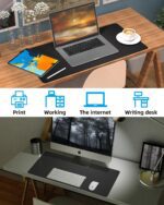 Small Desk Mat,Leather Desk Pad Protector,Desk Mouse pad,Office Desk mat,Laptop Mat for Desk, Non-Slip PU Leather Desk Blotter,Waterproof Desk Writing Pad for Office/Home(23.6"x13.8",Black) - Image 7
