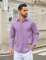 COOFANDY Men's Casual Button Down Long Sleeve Untucked Denim Dress Shirt - Image 5