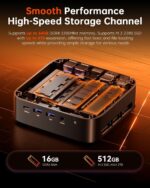 ACEMAGICIAN Kron Mini K1 Mini PC Gaming, AMD Ryzen 5 7430U (equiv to 5850U, 6C/12T, Up to 4.3Ghz), 16GB DDR4 512GB SSD Mini PC Computers Micro Desktop PC 4K Triple Display WiFi6 BT5.2 - Image 7