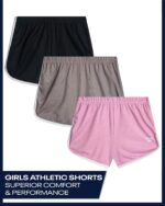 Reebok Girls Athletic Shorts - 3 Pack Active Performance Lightweight Mesh Dolphin Girls Shorts for Running Soccer Gym (7-12) - Image 3