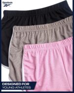 Reebok Girls Athletic Shorts - 3 Pack Active Performance Lightweight Mesh Dolphin Girls Shorts for Running Soccer Gym (7-12) - Image 5