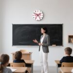 CHGCRAFT Bow Wall Clock 12 Inch Cherry Clock Battery Operated Silent Non Ticking Round Decorative Clocks for Home Office Decoration - Image 7