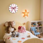 CHGCRAFT Bow Wall Clock 12 Inch Cherry Clock Battery Operated Silent Non Ticking Round Decorative Clocks for Home Office Decoration - Image 8