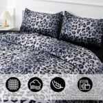 A Nice Night Leopard Printed，Silver Grey Satin Silky Soft Quilt Sexy Luxury Super Soft Microfiber Comforter Quilt Bedding Comforter Set Full/Queen, Light Weighted (Silver, Queen(88-by-88-inches)) - Image 6