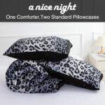 A Nice Night Leopard Printed，Silver Grey Satin Silky Soft Quilt Sexy Luxury Super Soft Microfiber Comforter Quilt Bedding Comforter Set Full/Queen, Light Weighted (Silver, Queen(88-by-88-inches)) - Image 9