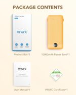 VRURC Portable Charger Built-in Cables and AC Wall Plug, USB C Power Bank 10000mAh, Travel Battery Phone Charger Compact Lightweight External Battery Pack for Smart Phones, Tablets etc-Orange - Image 9