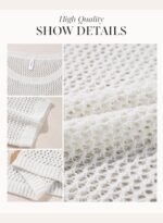 Dokotoo Womens Floral Fashion Summer Tops 2026 Short Sleeve Crochet Sweaters Swimsuit Cover Ups Lightweight Knit Pullover - Image 6