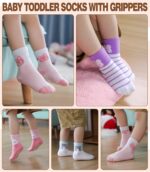 LANLEO Baby Non Slip Socks with Grippers Toddler Girls Boys Kids Grip Cotton Socks 6 Months-5 Year Old - Image 3