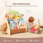 OOOK Montessori Bookshelf for Kids, Premium Pine Baby Bookshelf, Front Facing Toddler Bookcase for Nursery, Playroom, Classroom - Image 5