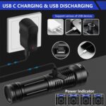 Esgofo Flashlights High Lumens 10000 Rechargeable, Super Bright Handheld LED Flash Light, Powerful Emergency Linternas, Waterproof, Long Lasting, for Hiking Camping Gift - Image 4