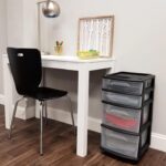 HOMZ Drawer Tower, 4-Tier Clear Plastic Storage Organizer Cart, Black Frame - Multi-Purpose Rolling Drawers with Wheels for Bedroom, Bathroom, and Office Organization - Image 3