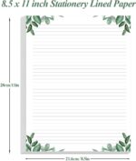 Stationery Lined Paper, Letter Size Unpunched Ruled Filler Paper, 100Sheets/200Pages Loose-Leaf Line, 100gsm, 8.5'' x 11'', Leaf - Image 5