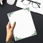 Stationery Lined Paper, Letter Size Unpunched Ruled Filler Paper, 100Sheets/200Pages Loose-Leaf Line, 100gsm, 8.5'' x 11'', Leaf - Image 6