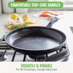GreenLife 16 Piece Nonstick Cookware Set, Soft Grip Non-Toxic PFAS-Free Ceramic Pots & Pans, Dishwasher & Oven Safe, Frying, Sauce, Saute, Utensils, Glass Lids, Stay-Cool Handles, Wobble Free, Black - Image 7
