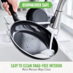 GreenLife 16 Piece Nonstick Cookware Set, Soft Grip Non-Toxic PFAS-Free Ceramic Pots & Pans, Dishwasher & Oven Safe, Frying, Sauce, Saute, Utensils, Glass Lids, Stay-Cool Handles, Wobble Free, Black - Image 8