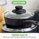 GreenLife 16 Piece Nonstick Cookware Set, Soft Grip Non-Toxic PFAS-Free Ceramic Pots & Pans, Dishwasher & Oven Safe, Frying, Sauce, Saute, Utensils, Glass Lids, Stay-Cool Handles, Wobble Free, Black - Image 11