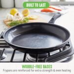 GreenLife 16 Piece Nonstick Cookware Set, Soft Grip Non-Toxic PFAS-Free Ceramic Pots & Pans, Dishwasher & Oven Safe, Frying, Sauce, Saute, Utensils, Glass Lids, Stay-Cool Handles, Wobble Free, Black - Image 12