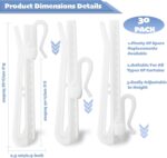 CeeVian Adjustable Drapery Pins Plastic Curtain Hooks Ratchet System Curtain Hooks Curtain Pleat Hooks for Window Curtain, Door Curtain, Shower Curtain (85mm/3.35inch) (30) - Image 3