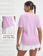 baleaf Women's Workout Tops Short Sleeve Mesh Back Quick Dry Breathable UPF 50+ Athletic Shirts for Running Gym Hiking Tee - Image 8