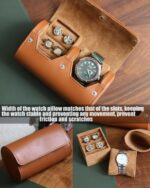 PU Leather Watch & Cufflink Travel Case Combo, Small Watch & Cufflink Ring Organizer, Portable Storage Box For Men Gift - Image 5
