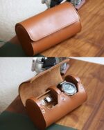 PU Leather Watch & Cufflink Travel Case Combo, Small Watch & Cufflink Ring Organizer, Portable Storage Box For Men Gift - Image 6