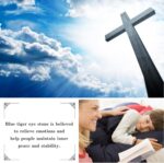 Easter Basket Stuffers Gift, Baseball/Basketball/Football/Soccer Cross Bracelet for Boys Tiger Eye Beads Sports Birthday Baptism Easter Gifts for Boy Son Grandson Players Team Fan - Image 3