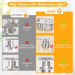 Unicozin 4-Light Bathroom Light Fixtures, Modern Vanity Lights with Clear Glass Shades, Brushed Nickel Bathroom Wall Lamp for Mirror Living Room Cabinet Bedroom - Image 6