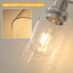 Unicozin 4-Light Bathroom Light Fixtures, Modern Vanity Lights with Clear Glass Shades, Brushed Nickel Bathroom Wall Lamp for Mirror Living Room Cabinet Bedroom - Image 10