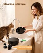 Cat Water Fountain Wireless Cordless: Cat Fountain for Drinking Battery Operated - 88oz/2.6L Black Pet Water Fountain Rechargeable - Quiet Cats Water Bowl Dispenser with Motion Sensor - Small Animals - Image 9