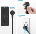 CCCEI Recessed Power Strip with Outlet and USB C Ports, Furniture Flush Mount Power Strip, Small Desk Hidden Outlet for Conference Table, Nightstand, Black, 6FT. - Image 5