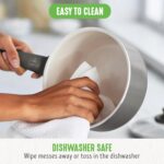 GreenLife 16 Piece Nonstick Cookware Set, Soft Grip Non-Toxic PFAS-Free Ceramic Pots & Pans, Dishwasher & Oven Safe, Frying, Sauce, Saute, Utensils, Glass Lids, Stay-Cool Handles, Wobble Free, Gray - Image 8