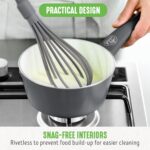 GreenLife 16 Piece Nonstick Cookware Set, Soft Grip Non-Toxic PFAS-Free Ceramic Pots & Pans, Dishwasher & Oven Safe, Frying, Sauce, Saute, Utensils, Glass Lids, Stay-Cool Handles, Wobble Free, Gray - Image 9