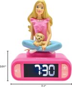 LEXIBOOK, Barbie, Nightlight Alarm Clock, Sounds and Melodies, LCD Backlit Screen, Luminous, Snooze, Pink, RL800BB - Image 9