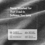 Woolrich Twin Comforter Set Cotton Stone Washed, Oversized Comforters Twin Size Bed, All Season Down Alternative Overfilled Twin Size Comforter, McKenzie, Twin/Twin XL Grey 2 Piece - Image 4